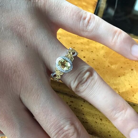 Artistic Heliodor Yellow Sapphire Sterling Silver Ring Size 6.75 - Picture 3 of 8